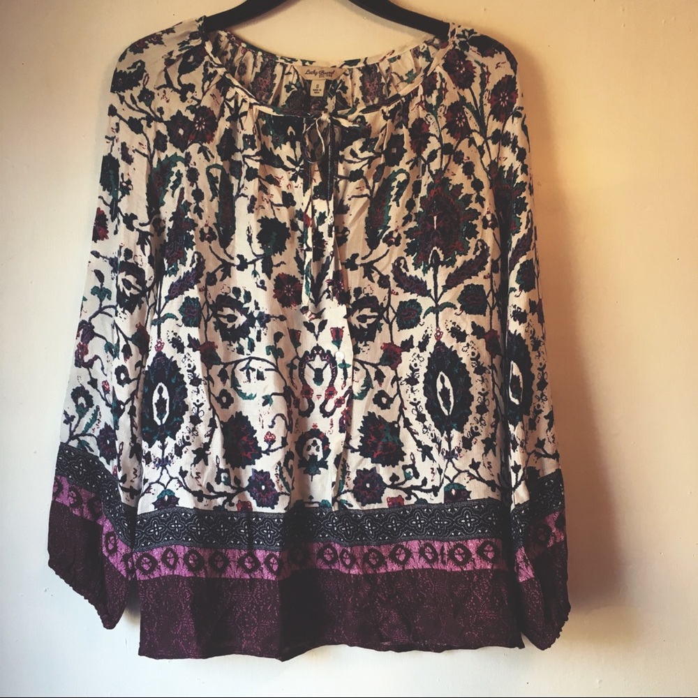 NWOT Lucky Brand Floral Boho Top